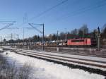 155 266-0 steht am 06.03.10 in Reichenbach/V.  ...