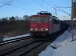 Am Morgen,vom 05.M�rz 2010, fuhr 155 034 mit ihren R�hrenzug,aus ...