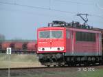 BR 155 mit G�terzug in richtung Potsdamm HBF  ...