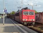 BR 155 155 172-0 mit Schiebewandwagen am 16.05.2010 in Angerm�nde
