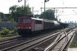 BR 155 155 097-9 mit einem kurzen gemischten G�terzug ,am 09.06.2010 in Hannover Linden/Fischerhof.
