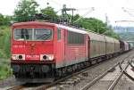 BR 155 Die 155 157-1 zieht einen Gz durch Wuppertal Vohwinkel am 24.07.2010