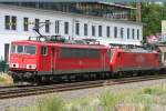 BR 155 Die 155 113-4 zieht einen Gz mit 189 087-0 im Schlepp durch Wuppertal Steinbeck am 24.07.2010
