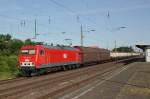 BR 156 Mein pers�nliches Highlight heute nach mehreren vergeblichen Besuchen in Sch�nebeck: 156 001-0 (MEG 801) f�hrt mit einem G�terzug in Richtung Magdeburg durch den Bahnhof Sch�nebeck (Elbe). Fotografiert am 08.06.2010. 