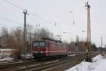 180 011-9 f�hrt solo durch Leipzig-Thekla. Fotografiert am 04.02.2010.  ...
