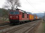 180 017-6 zieht am 30.03. 10 einen Container Ganzzug durch Krippen ...