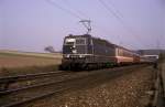BR 181 mit Zugen 181 206  bei Ensingen  17.03.90
