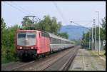 BR 181 mit Zugen Durch L�tzelsachsen f�hrt die orientrote 181 203 am 29.4.2007 mit dem EC 54.