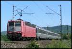 BR 181 mit Zugen Die vorletzte Fahrt der 181 203 konnte am 30.4.2007 bei L�tzelsachsen aufgenommen werden, als sie mit dem EC 54 auf dem Weg nach Frankreich war. Nachdem sie mit der R�ckleistung, EC 55, in Frankfurt eintraf wurde sie z-gestellt.