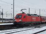 BR 182 182 003-4 schiebt den RE 10 nach Cottbus aus dem HBF Leipzig 23.12.2009 