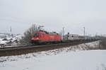 182 013 mit dem Terratrans/Paneuropa KLV Zug am 16.01.2010 bei ...