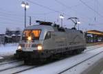 BR 182 182 004-2 'Porsche' war am 15.02.2010 mit einer Leerfahrt von Cottbus nach Bad Wilsnack und zur�ck unterwegs. Hier konnte ich die Lok in L�bbenau/Spreweald auf der R�ckfahrt ablichten. Gru� an den netten Tf! 