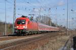 BR 182 182 001 hat am 27.02.10 mit dem RE-28178 Cottbus-Leipzig p�nktlich den Bhf. Eilenburg verlassen.
