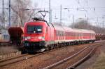 BR 182 182 008 erreicht am 27.02.10 den Bahnhof Eilenburg.