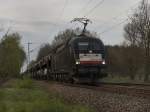 Die ES 64 U2-099 am 29.04.2010 mit einem Autozug unterwegs ...