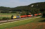 Mein 1500. Bild: 182 518 mit einem Containerzug am 19.08.2009 ...