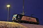 185 510 hat ihren leeren Holzzug zur Beladung zum Stralsunder ...
