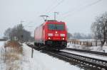 BR 185 Lokportaits 185 375-3 als Tfzf am 16.01.2010 kurz hinter Loxstedt gen S�den