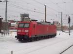 185 006-4 am 07.02.2010 abgestellt am Bahnhof Angerm�nde  ...