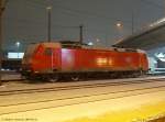 185 010-6 abgeb�gelt beim �bernachten im Bf Plochingen. (12.02.2010)  ...