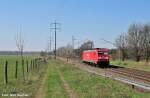 185 300-1 auf Solotour gen Glasower Damm unterwegs (Diedersdorf 07.04.10) ...