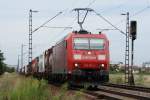185 181-5 mit Containerzug in Wiesental am 22.07.09  ...