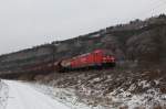 BR 185 mit Zugen 185 248 in Retzbach am 06.01.2010