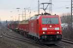 BR 185 mit Zugen Die 185 286-2 in Ratingen Tiefenbroich am 19,02,10