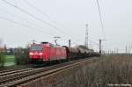 185 184-9 mit einem Getreidezug auf der Fahrt gen Misburg ...