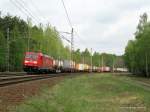 BR 185 mit Zugen Mal etwas Sonne gab es bei 185 277-1 und ihren Containern Richtung L�bbenau.