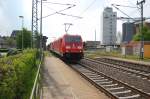 Bahnhof Lindern, am Sonntag den 9.5.2010. Grade haben 185 358-9 ...