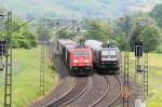 185 264 & 185 555 am 03.06.10 bei Wernfeld/Main  ...