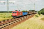 Br 185 227-6 mit ein Mischer in Richtung Seddin durch ...