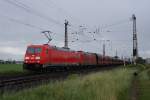 BR 185 mit Zugen 185 372-0 + 185 385-2 mit einem Kohlezug in Sechtem am 19.06.2010