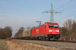 185 302-7 (Railion DB Logistics) f�hrt am 11. Februar 2012 ...