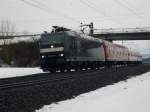 MRCE 185 555-0 mit RE, zwischen Gem�nden (Main) und Karlstadt ...