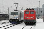 br-185-private 185 662 & 666 mit dem 41863 nach Ljublijana sowie 115 278 am 16.01.10 in M�nchen Ost