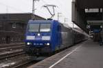 br-185-private 185-CL 009 fuhr am 12.02.2010 um 14:48 Uhr mit dem RE 13 (Eurobahn Ersatzverkehr) in Rtg. M�nchengladbach.Hier in D�sseldorf Hauptbahnhof 
