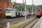 BR 186 186 150 der Captrain mit einem Getreidezug in Rathenow in Richtung Stendal. 24.07.2010 Gru� zur�ck an den Lokf�hrer!