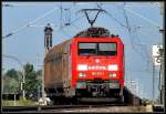 BR 189 189 001-1 f�hrt aus der Abstellung Jakobsdorf, vor den Toren Stralsund`s (TEC45504) am 06.08.07 