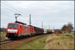 189 040-9 durchf�hrt mit dem 53266 von Stralsund nach Rostock-Seehafen ...