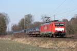 BR 189 189 054-0 (Railion) f�hrt am 10. M�rz 2010 um 14:45 Uhr mit einem G�terzug durch Ratingen