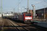 Am 19.11.09 durchf�hrt die Niederland-taugliche 189 046-6 mit ihrem leerem ...