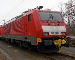 189 032-6 mit nachger�steter Mittelpufferkupplung in Gremberg am 14.03.2010  ...