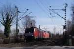 BR 189 189 088-8 + 189 051-6 mit gem. GZ am Km 28,190 am 10.03.2010 um 15:01 Uhr