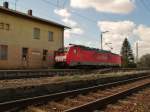 BR 189 Und ging weiter mit 189 039 -1 mit Latz, die nach Plattling oder Passau fuhr, um von da eine gemischten GZ wieder zur�ckzubringen. (06.04.2010, Mangolding)