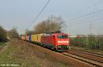 189 021-9 hatte mit ihrem Containerzug keine gro�e M�he auf ...