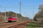 BR 189 Die sch�ne weinrote MTEG 189 800-6 als einzelne Maschine auf dem Weg nach Hamburg (Diedersdorf 07.04.10) 