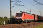 189 043 mit Mittelpufferkupplung am 22.09.2010 bei Voerde  ...