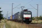 ERS Railways ES 64 F4-998 mit einem Containerzug in Wiesental ...